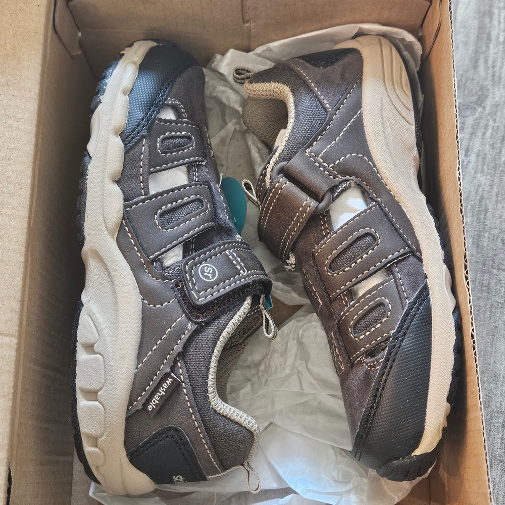 Stride Rite M2P Baby Allen Sandal Boys 9W Brown NEW Machine Washable Wide Shoes